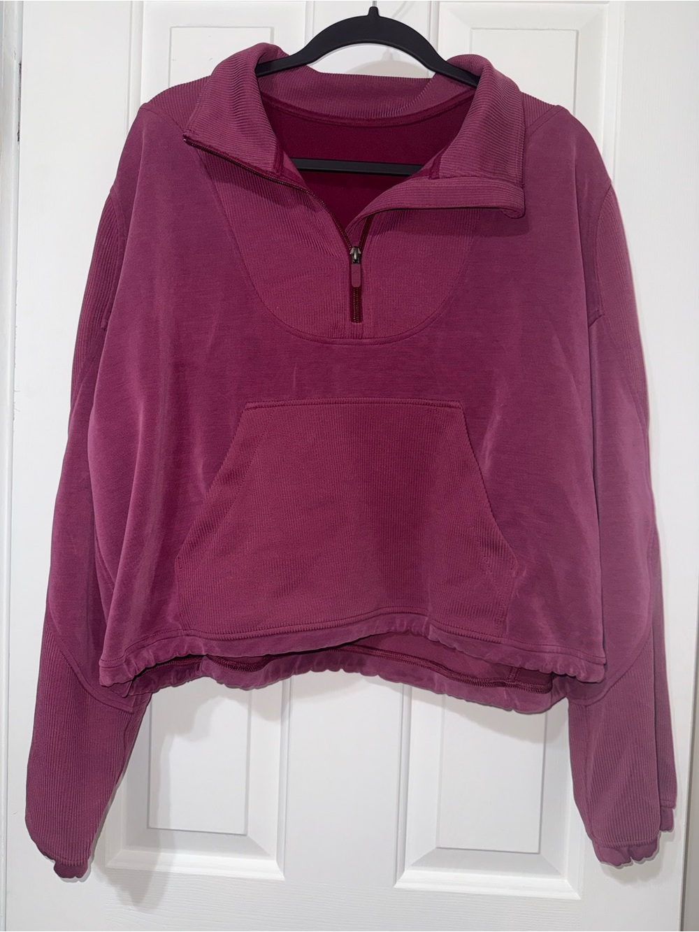 lululemon athletica Cropped Half-Zip Pullover in Berry Plum